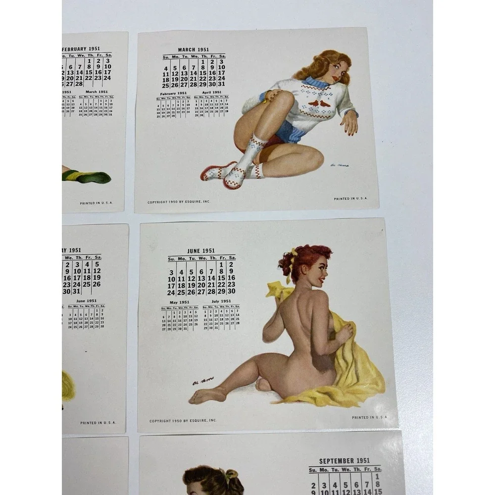 1951 Esquire‎ Magazine Desktop Pinup Calendar Holder ~ 12 Months